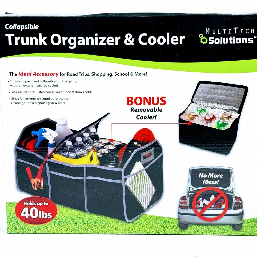 Multi Tech Solutions Collapsible Trunk Organizer & Cooler NWT Storage Multi-use
